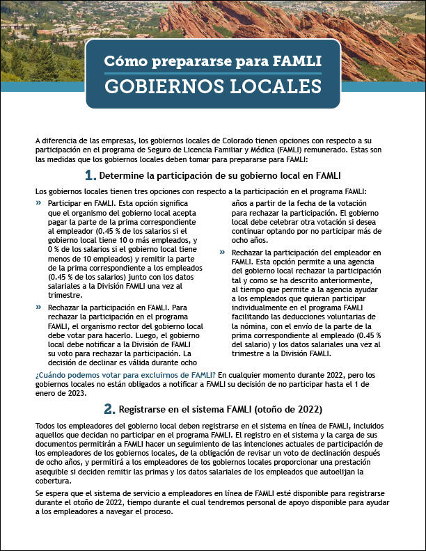 Local Governments Fact Sheet, Spanish version