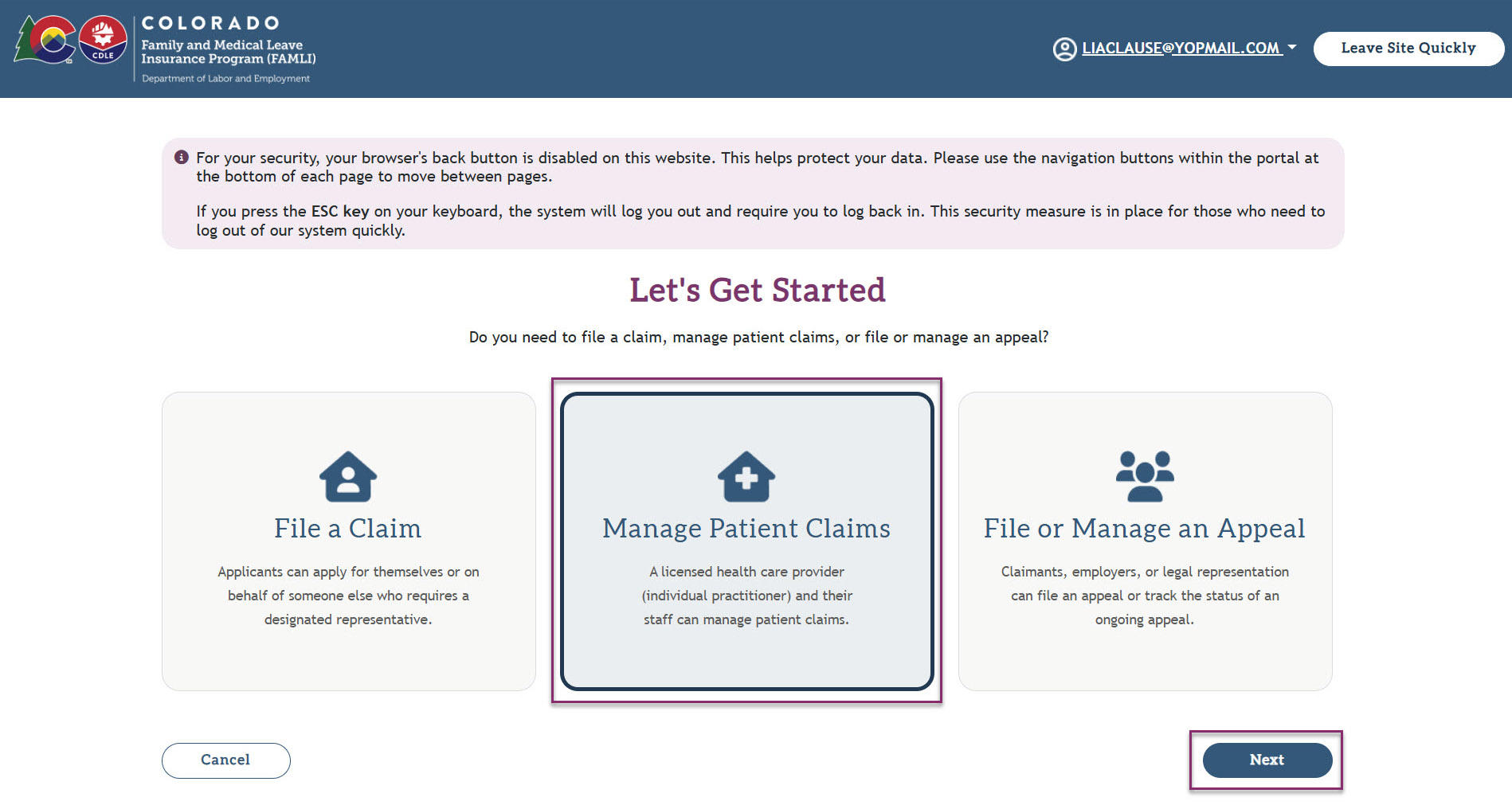 My FAMLI+ HCP 4.10 Account Creation Let’s Get Started Manage Patient Claims