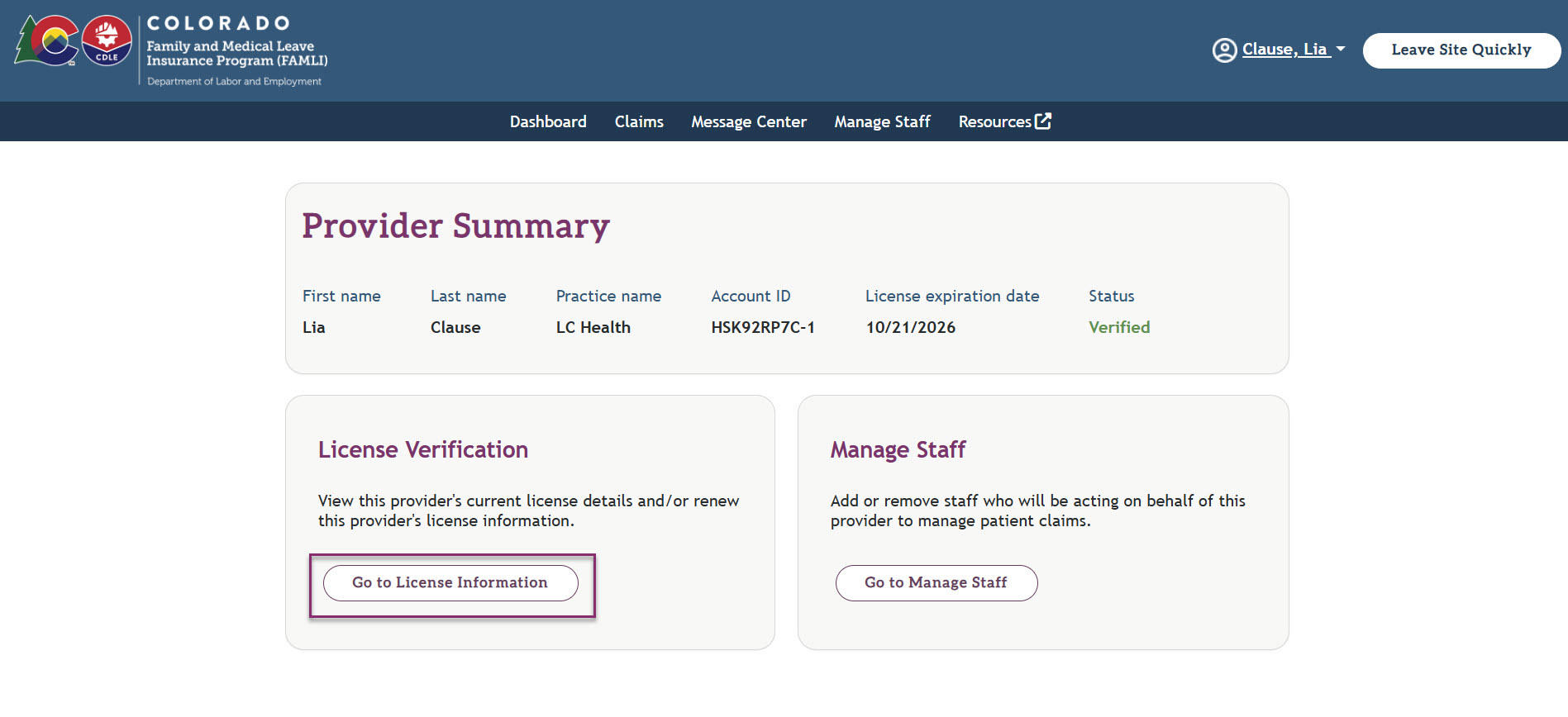 My FAMLI+ HCP 4.10 Remove License Verification Provider Summary