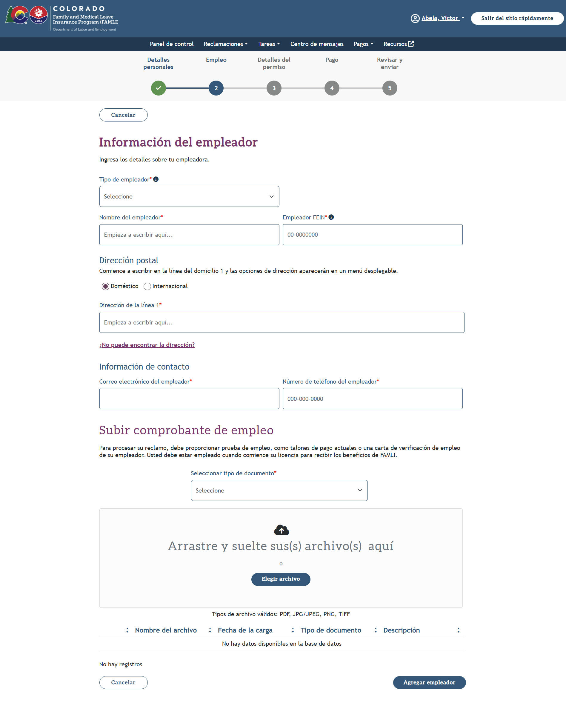My FAMLI+ Información del empleador