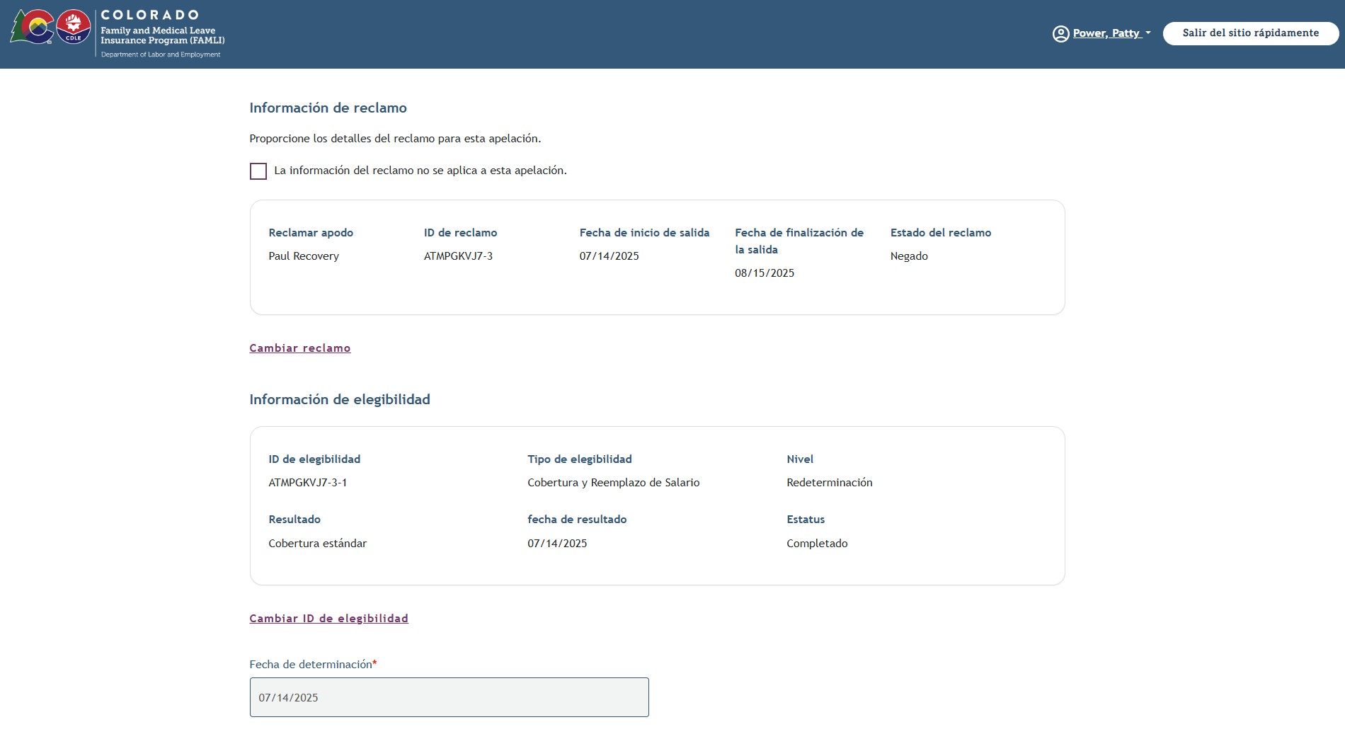 My FAMLI+ Appeals 4.5 información de elegibilidad