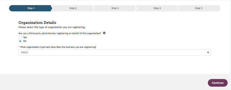 My FAMLI+ Employer Registration Step 1