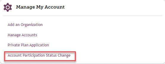 My FAMLI+ Employer Account Participation Status Change Card