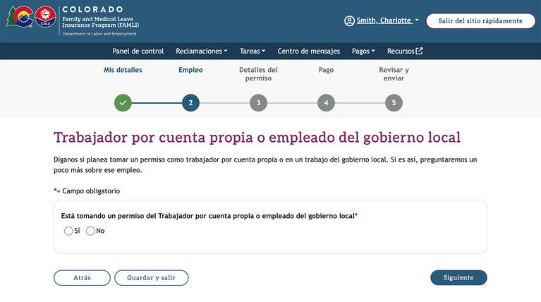 My FAMLI+ Trabajador por cuenta propria o empleado del gobierno local screenshot