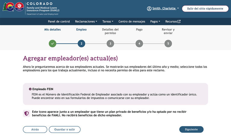 My FAMLI+ Agregar empleadores actuales screenshot