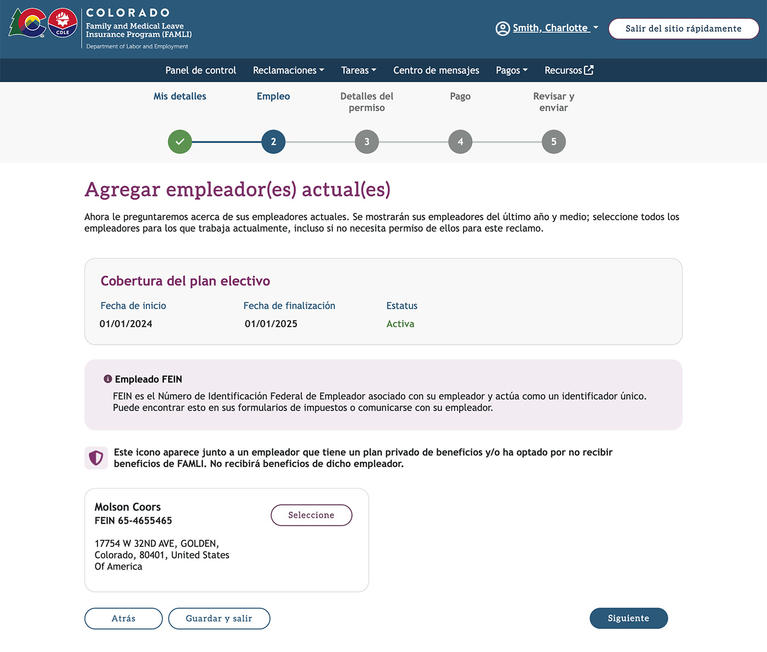 My FAMLI+ Agregar empleadores actuales screenshot
