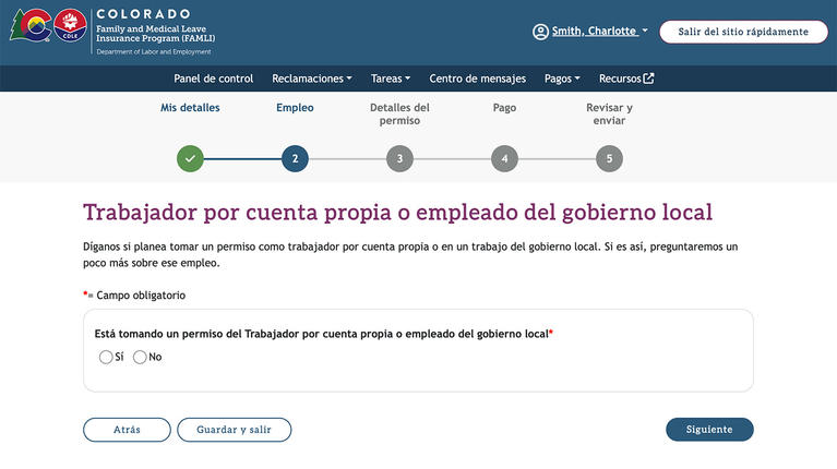 My FAMLI+ Trabajador por cuenta propria o empleado del gobierno local screenshot