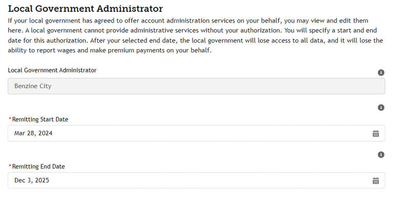 My FAMLI+ Employer Local Government Opt Out Remitting Administrator Page