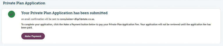 My FAMLI+ Employer Self-Insured Private Plan Submitted Confirmation Page