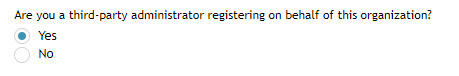 My FAMLI+ Employer TPA Client Registration TPA Question Yes or No