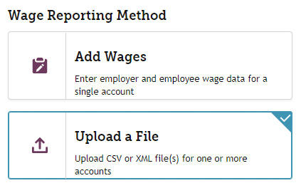 My FAMLI+ Employer TPA Wage Reporting Upload A File