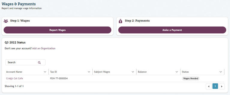 My FAMLI+ Wages and Payments Dashboard